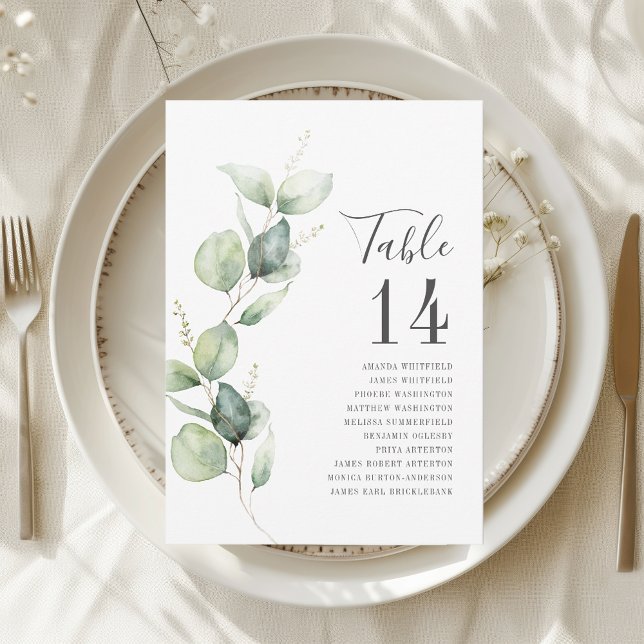 Convites Eucalyptus Greenery Table Number Casamento (Eucalyptus Greenery Table Number Wedding Seating)