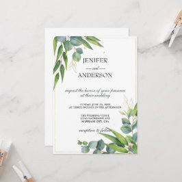 Convites Eucalyptus Greenery Theme Wedding