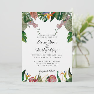 Convites Eucalyptus Greenery, Tropical Floral