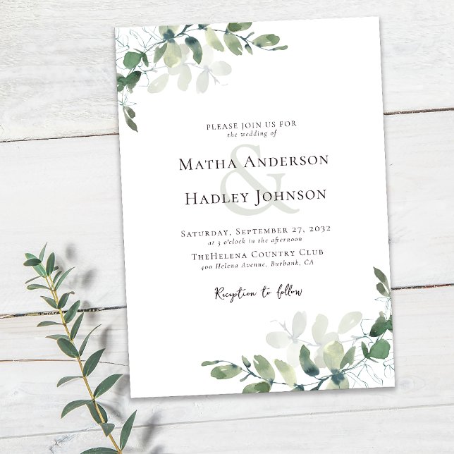 Convites Eucalyptus Greenery Wedding (Criador carregado)