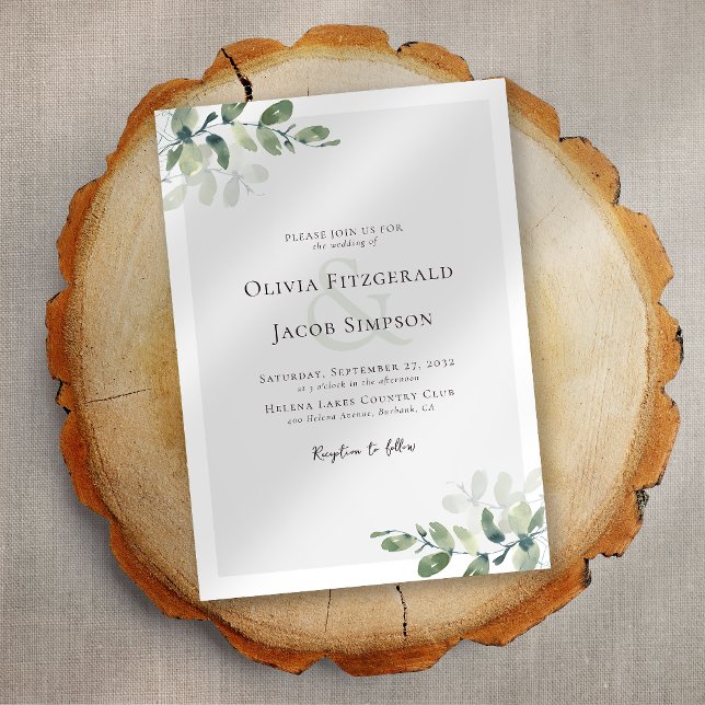 Convites Eucalyptus Greenery Wedding (Criador carregado)