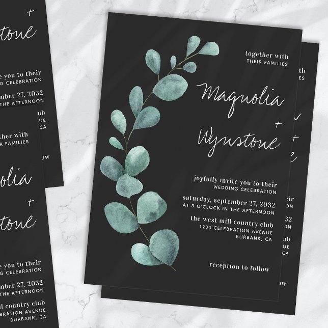 Convites Eucalyptus Greenery Wedding (Criador carregado)