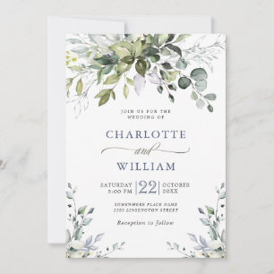 Convites Eucalyptus Greenery Wedding Inv Elegante
