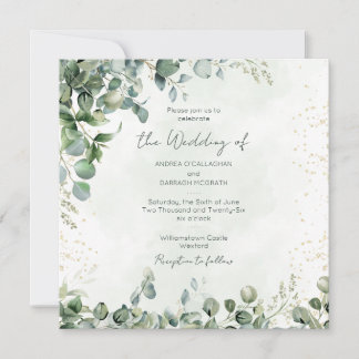 Convites Eucalyptus Greenery Wedding Invitation 1001 Square