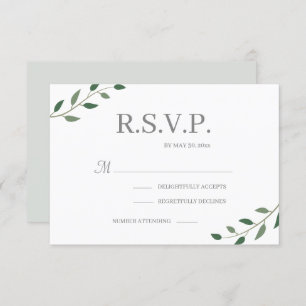 Convites Eucalyptus Greenery White Elegant Wedding RSVP
