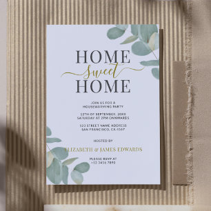 Convites Eucalyptus Home Sweet Home Housearming Party