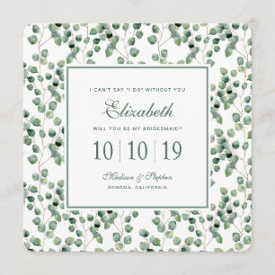 Convites Eucalyptus Leaf Patterno - Bridesmaid