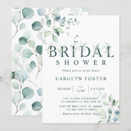 Convites Eucalyptus - Letra botânica Chá de panela