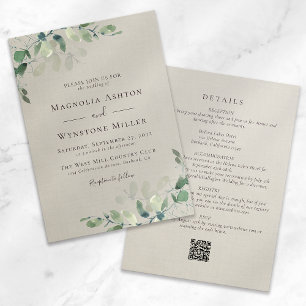 Convites Eucalyptus Linen All in One Wedding