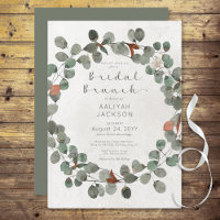 Eucalyptus Modern Bridal Brunch Verde e Rust