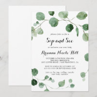 Eucalyptus Modern Calliographic Sip and See
