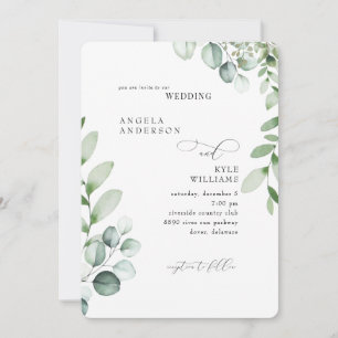 Convites Eucalyptus No Parents Elegant Wedation Invitation