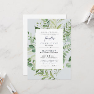 Convites Eucalyptus Parents Dusty Blue Wedding Inv