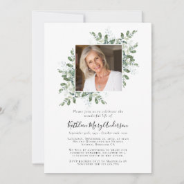 Convites Eucalyptus Photo Celebration of Life Memorial