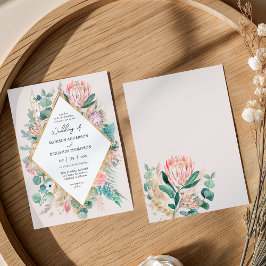 Convites Eucalyptus Protea Pampas Grass Wedding invitation