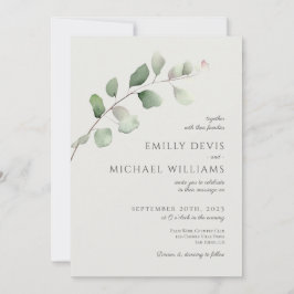 Convites Eucalyptus Sage Verde Tudo em Um Casamento