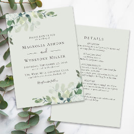 Convites Eucalyptus Sage Verde Tudo em Um Casamento