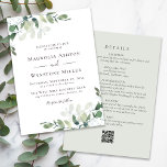 Convites Eucalyptus Sage Verde Tudo em Um Casamento<br><div class="desc">Faça a sensação romântica para o dia do seu casamento com esta design moderna com folhas de cor aquática eucalipto. Você pode adicionar mais informações sobre seu casamento na parte traseira do convite,  e há um código QR para direcionar convidados para o seu site de casamento para RSVP.</div>