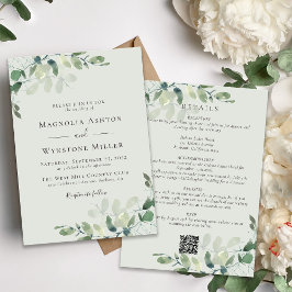 Convites Eucalyptus Sage Verde Tudo em Um Casamento
