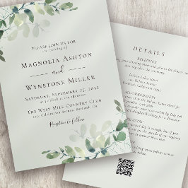 Convites Eucalyptus Sage Verde Tudo em Um Casamento