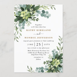 Convites Eucalyptus Succulent Boho Greenery Casamento