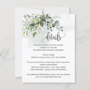 Convites Eucalyptus Succulent Greenerent Details Insert Car