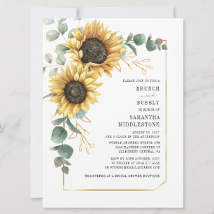 Convites Eucalyptus Sunflower Brunball Chá de panela