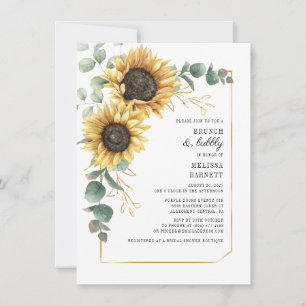 Convites Eucalyptus Sunflower Greenery Brunch