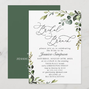 Convites Eucalyptus Watercolor Bridal Brunch