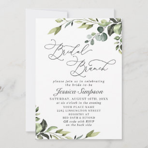 Convites Eucalyptus Watercolor Bridal Brunch