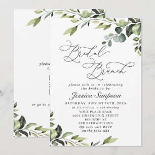 Convites Eucalyptus Watercolor Bridal Brunch