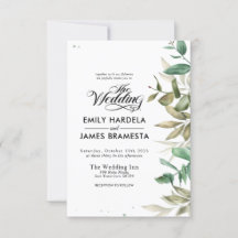 Eucalyptus Watercolor Budget Invitation