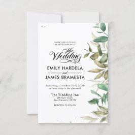 Convites Eucalyptus Watercolor Budget Invitation