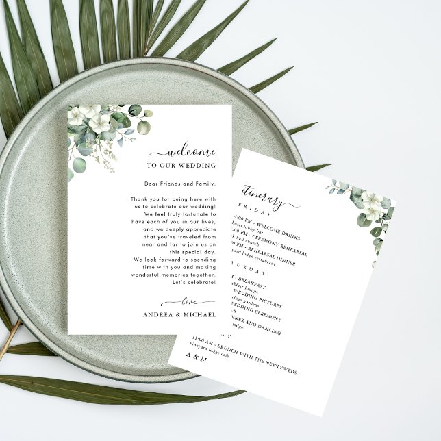Convites Eucalyptus Wedding - Carta Itinerária (Criador carregado)