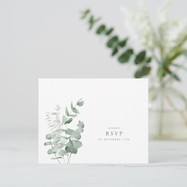 Convites Eucalyptus Wedding RSVP (Em pé/Frente)
