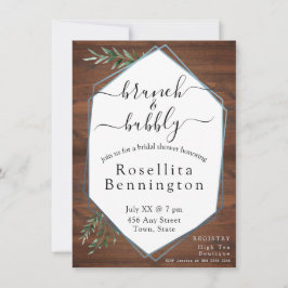 Convites Eucalyptus Wood Brunch e Chá de panela espumante