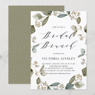 Convites Eucalyptus Wreath Bridal Brunch