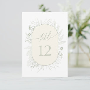 Convites Eucalyptus Wreath Table Number Ivory ID901