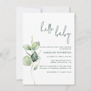 Convites Euclyptus Botânico Sexo Neutro Chá de fraldas