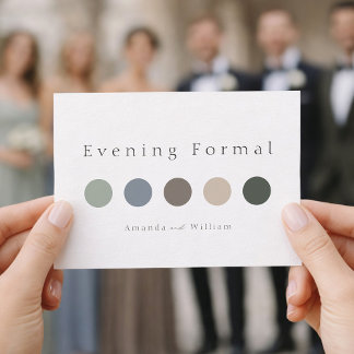 Convites Evening Formal Attire Card. Minimal Luxury Palette