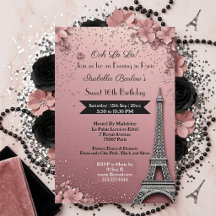 Evening in Paris Eiffel Tower Sweet 16 Blush Pink