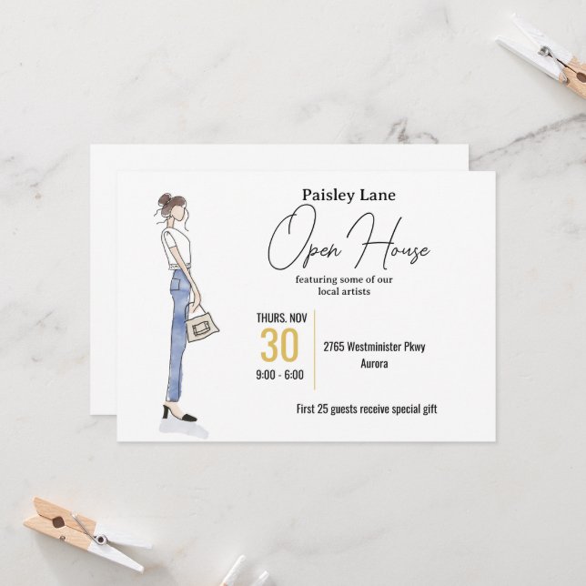 Convites Event Invitation for open house or other (Frente/Verso In Situ)