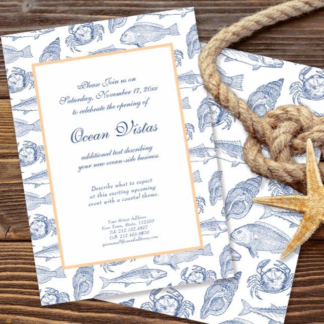 Convites Evento à Beira-Mar em Resort ou Restaurante à Beir (Criador carregado)