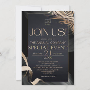 Convites Evento Anual Especial Corporativo de Luxo em Preto