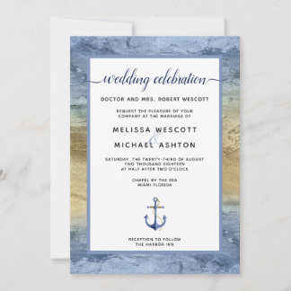 Convites Evento Azul e Dourado Náutico / Casamento na Flóri