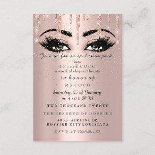 Convites Evento Coco Drives Rosa Eyelash Confetti Makeup