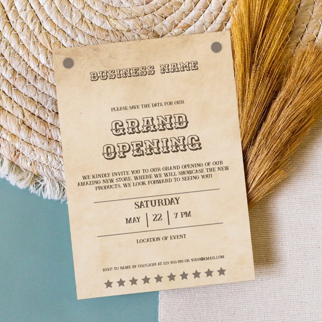 Convites Evento comercial do oeste marrom versátil do sul (Criador carregado)