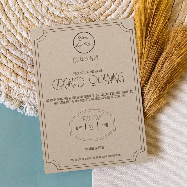 Convites evento comercial versátil vintage castanho (Criador carregado)