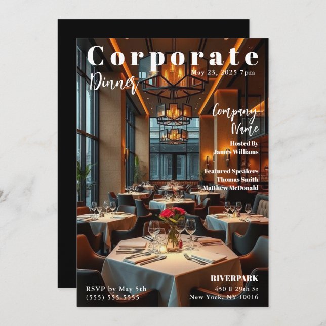 Convites Evento corporativo (Frente/Verso)