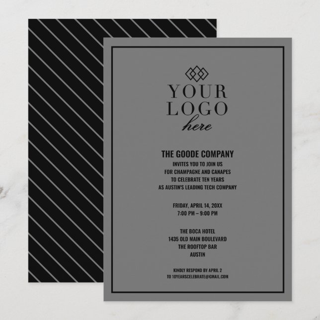 Convites Evento corporativo personalizado| Parte (Frente/Verso)